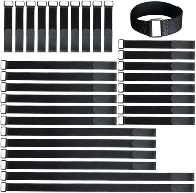 VELCRO Brand Bulk Pack 30 Reusable Fastening Cable Straps with Buckle Variety”””