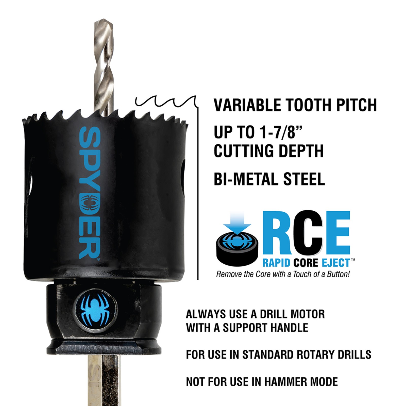 1-7/8 in Hole Saw Bi-Metal Spyder 600080CF