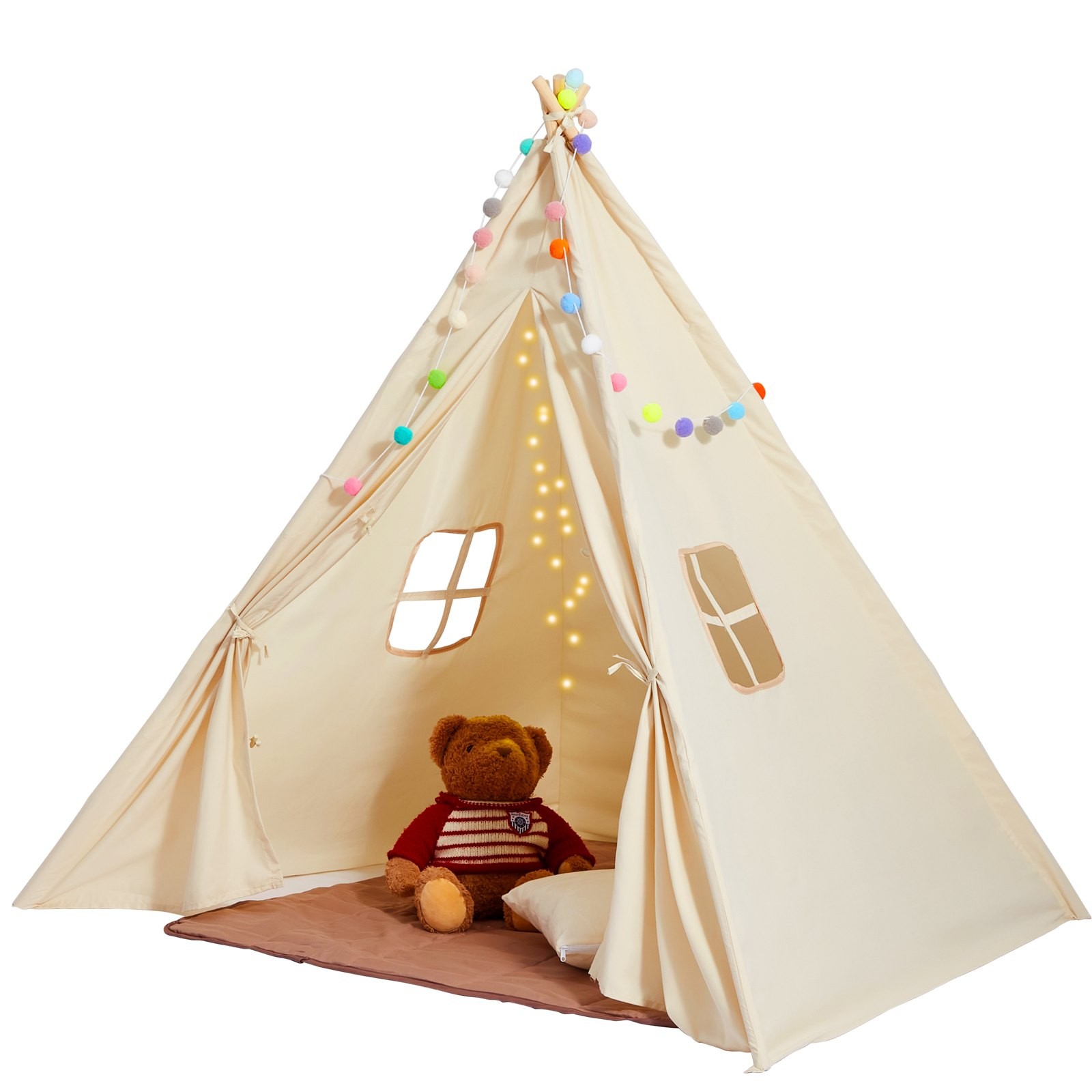 Kids Play Tent Teepee Tent for Kids 1-5 Years Old Tent for Kids Windows fo