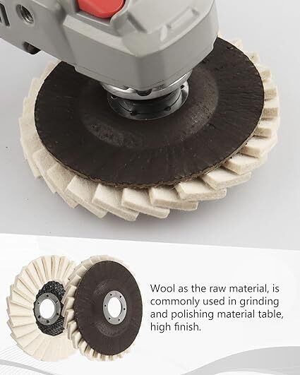 12Pack 4.5in Felt Flap Disc Wool Polishing Buffing Wheel Pad for Angle Grinder