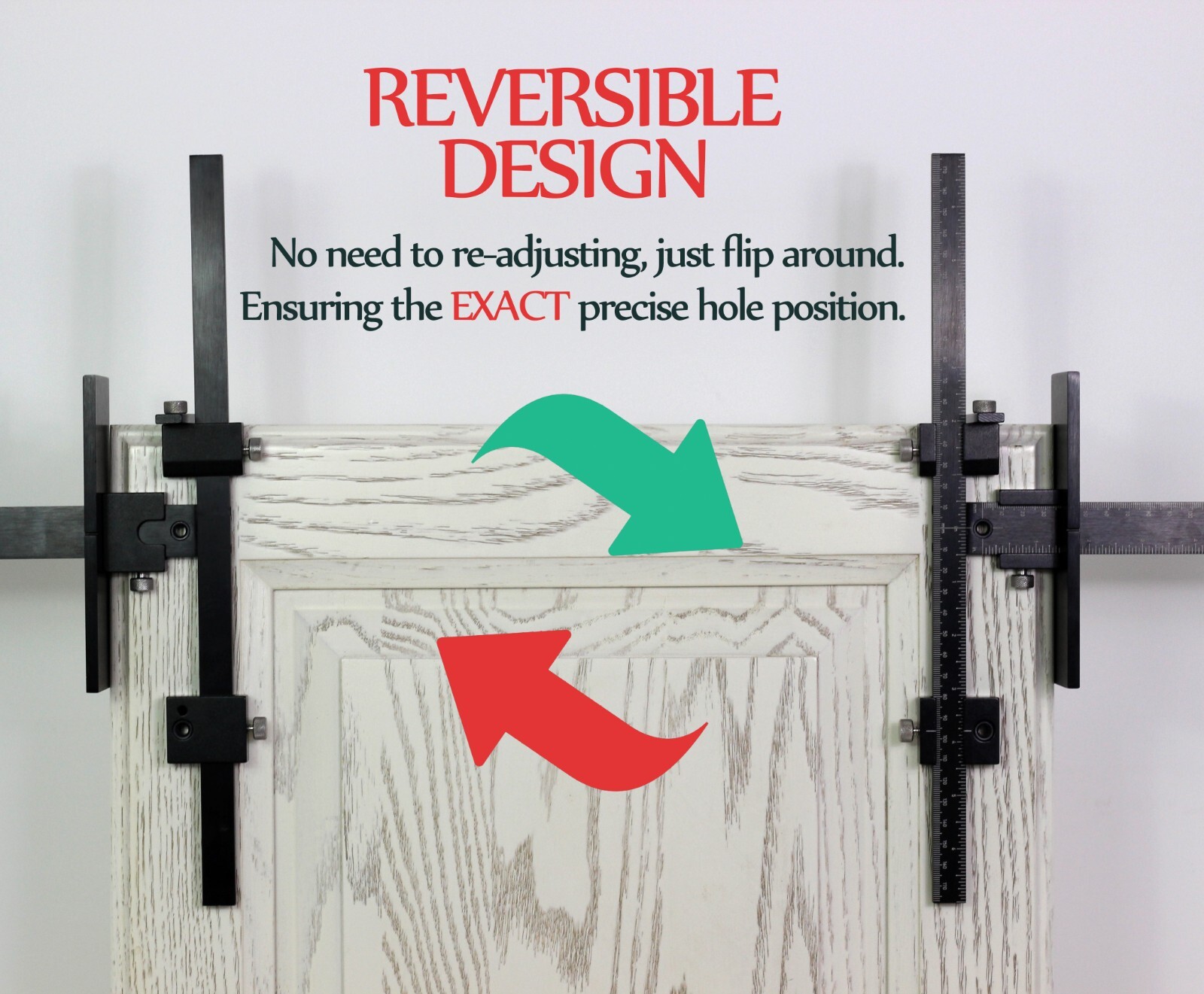 Cabinet Hardware Jig, Aluminum Alloy with Center Guide, Cabinet Handle Jig