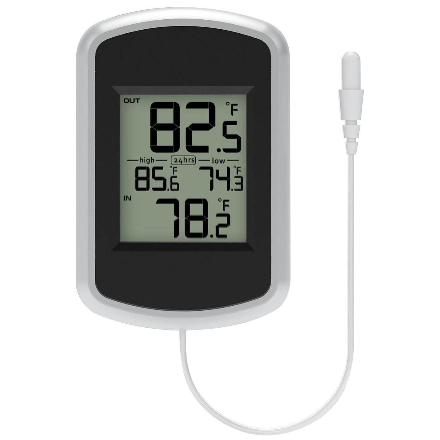 Indoor Outdoor Thermometer w/ Probe Wire Fahrenheit