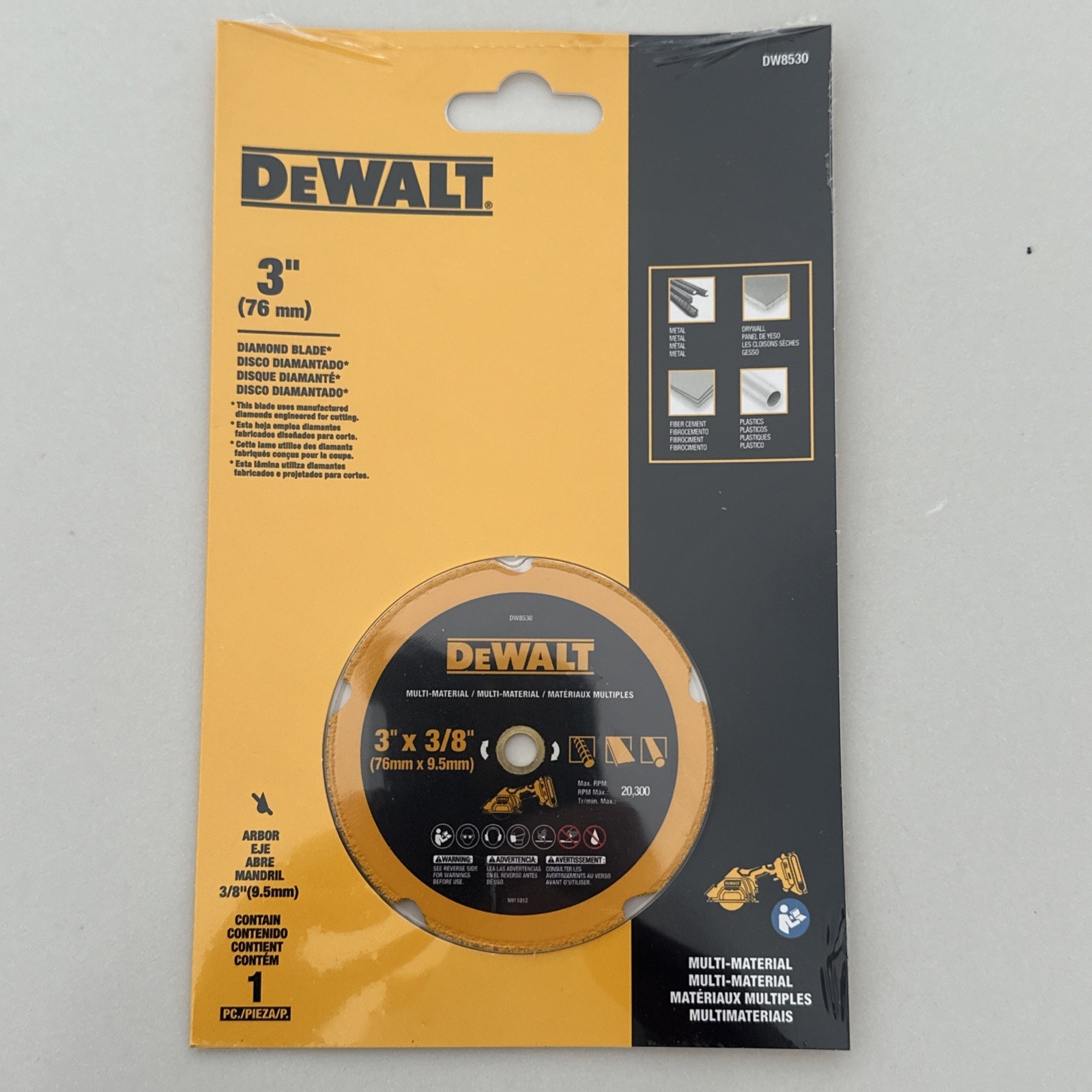 Dewalt 3″ In. Diamond Cut-Off Wheel Multi Material (DW8530) NEW