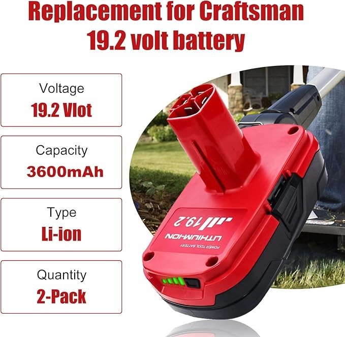 2Pack 19.2V 4.0Ah For Craftsman C3 DieHard Lithium ion XCP Battery 11375 11570