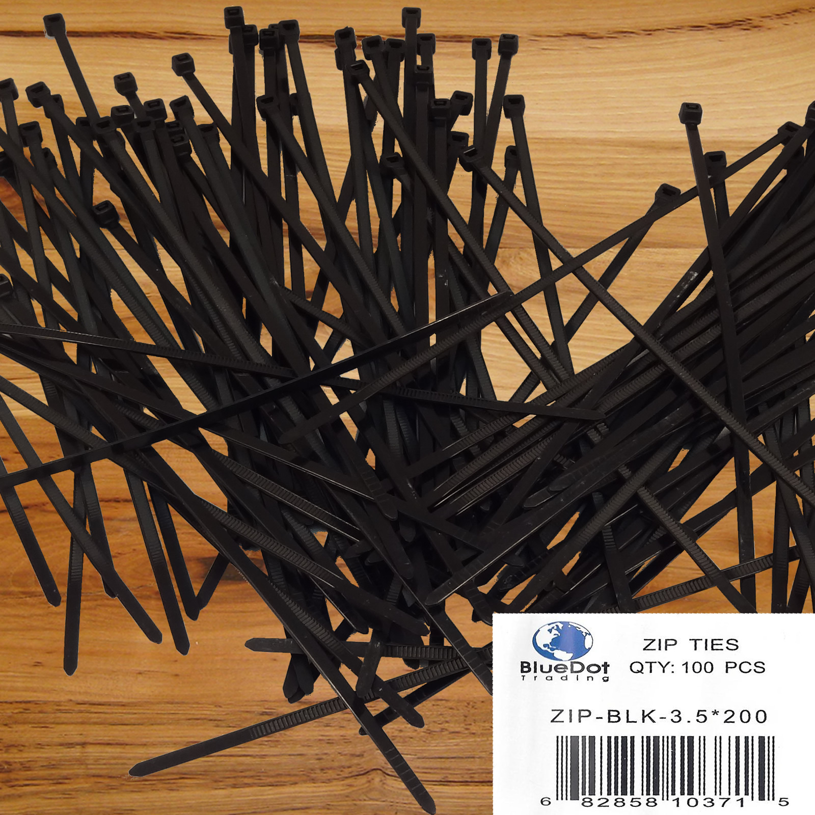 100pc LOT 8″ Nylon Plastic BLACK Cable Ties Zip Wire Wrap Strap 3.5x200mm 40LB