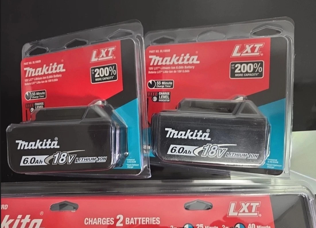 2X Makita BL1860B-2 18V LXT Lithium-Ion 6.0 Ah Battery – New – USA SHIP 2X