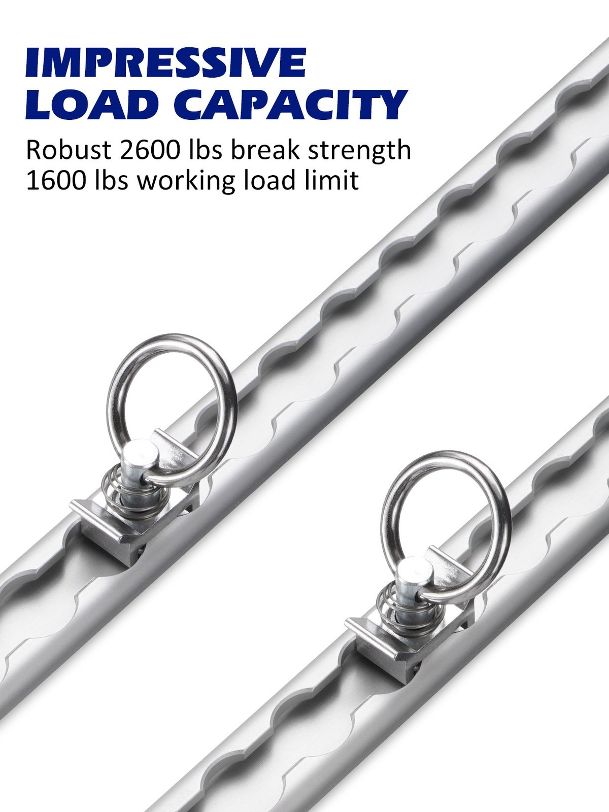 2Pcs 4Ft L Track Rail with 8Pcs Single Stud Fittings, Aluminum L Track Tie down