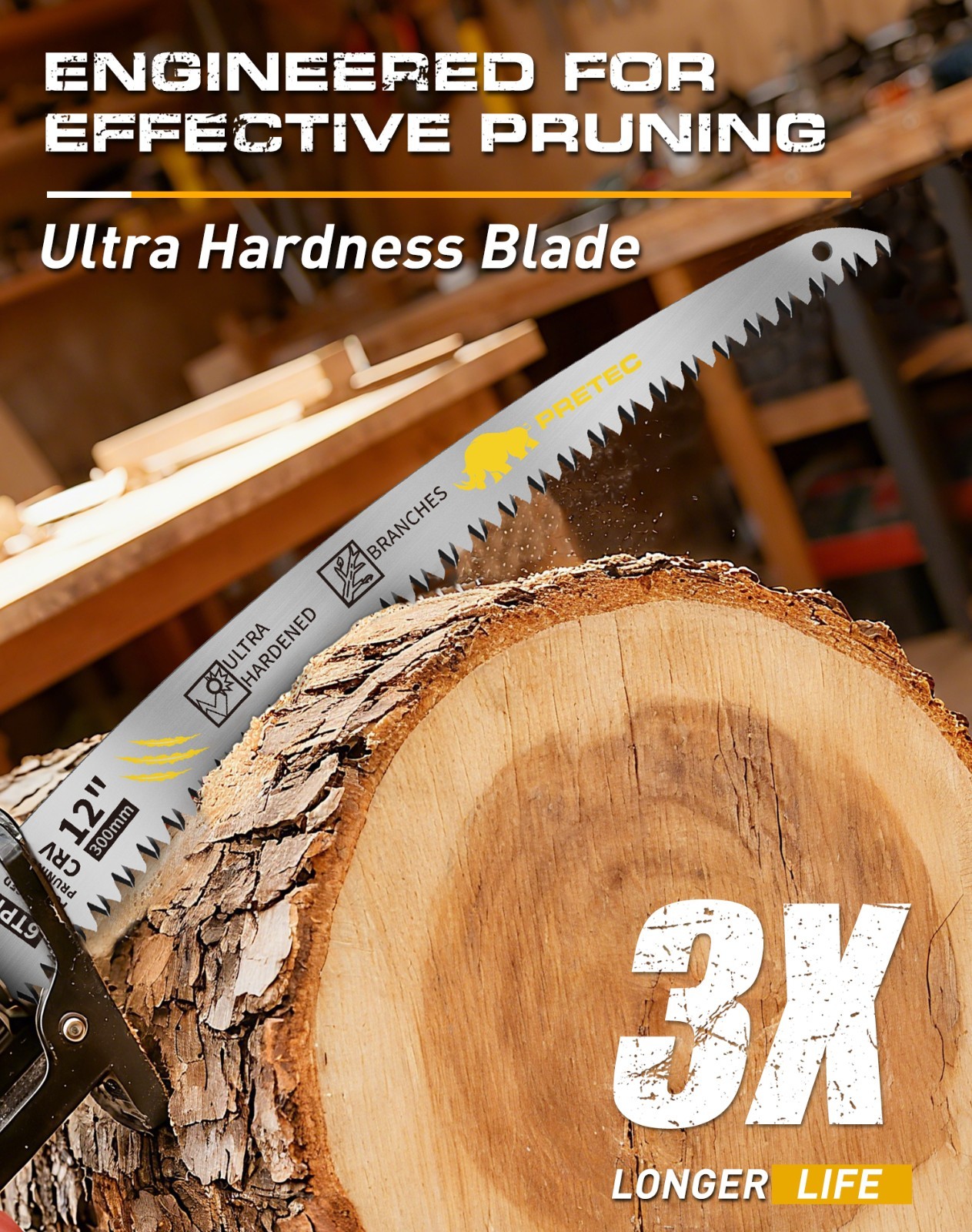 12″ Arc Wood Pruning Reciprocating Saw Blades 6TPI CR-V Japanese Teeth 5 Pack
