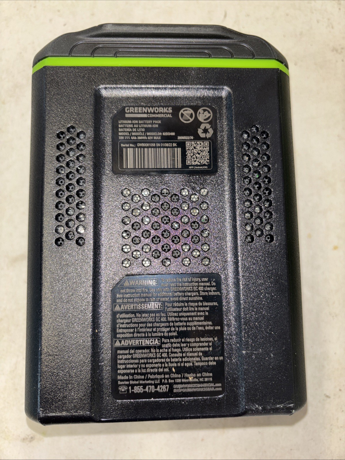Greenworks 82V 4Ah Bluetooth Battery with Digital Display | 82BD400. A11 00011