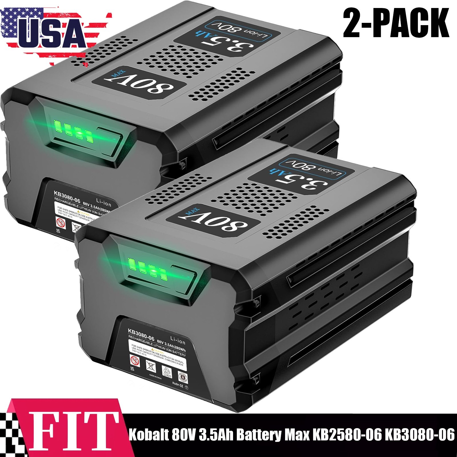 Replace For Kobalt 80 Volt Max 3.5AH Li-Ion Battery KB2580-06 KB680-06 KB380-06