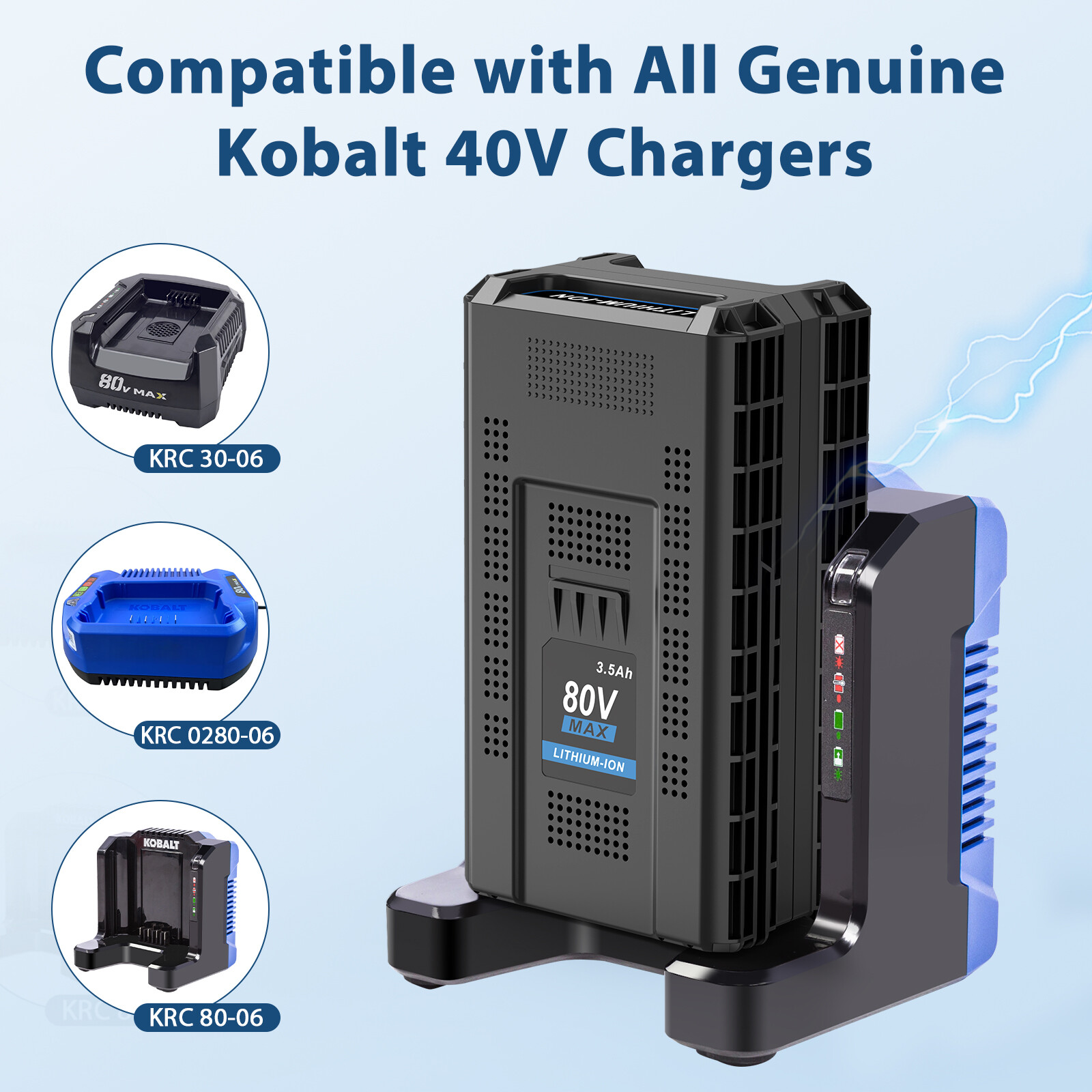 80V 3.5Ah Lithium Battery For Kobalt 80Volt Max For KB2580-06 KB680-06 2910303RC