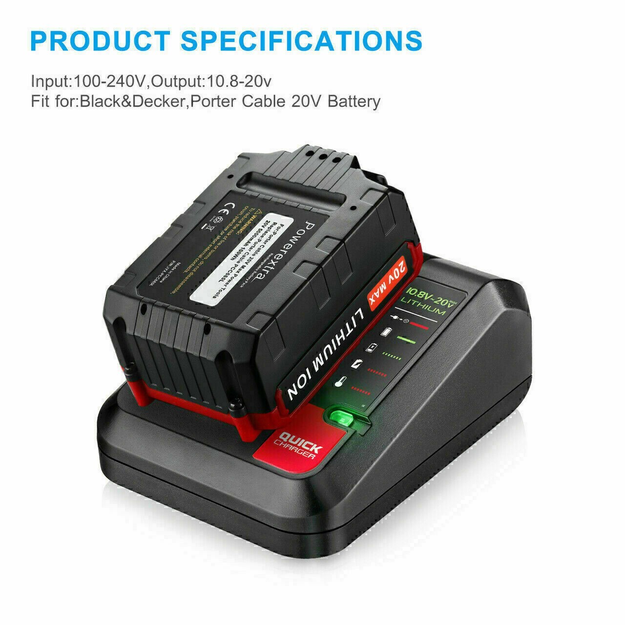 2Pack 8.0Ah 20Volt For Porter Cable Battery 20V MAX Lithium Ion PCC680L PCC685L