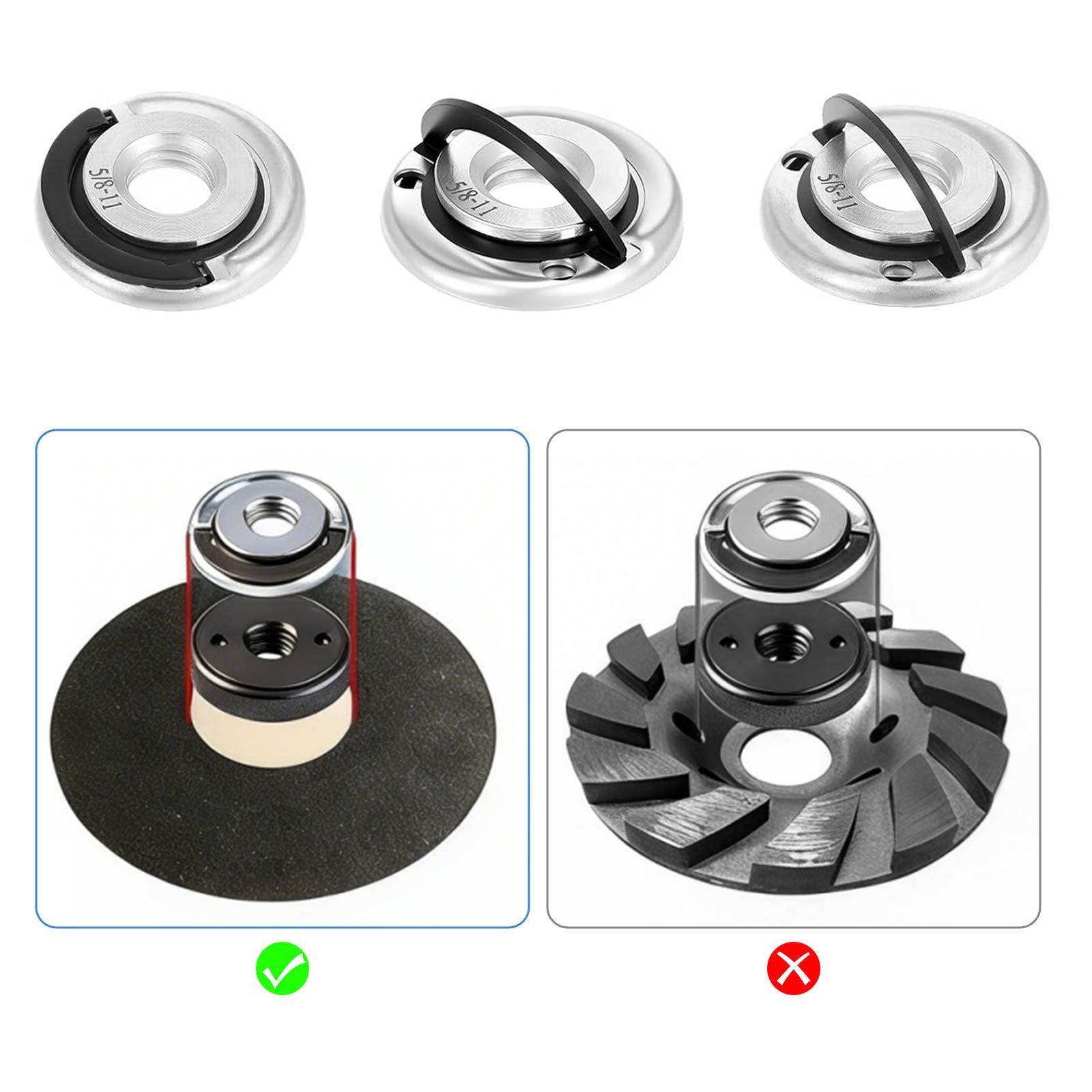 2pcs 4-1/2″-9″Angle Grinder Flange Nut 5/8″-11 Quick Release Locking Arbor Nut