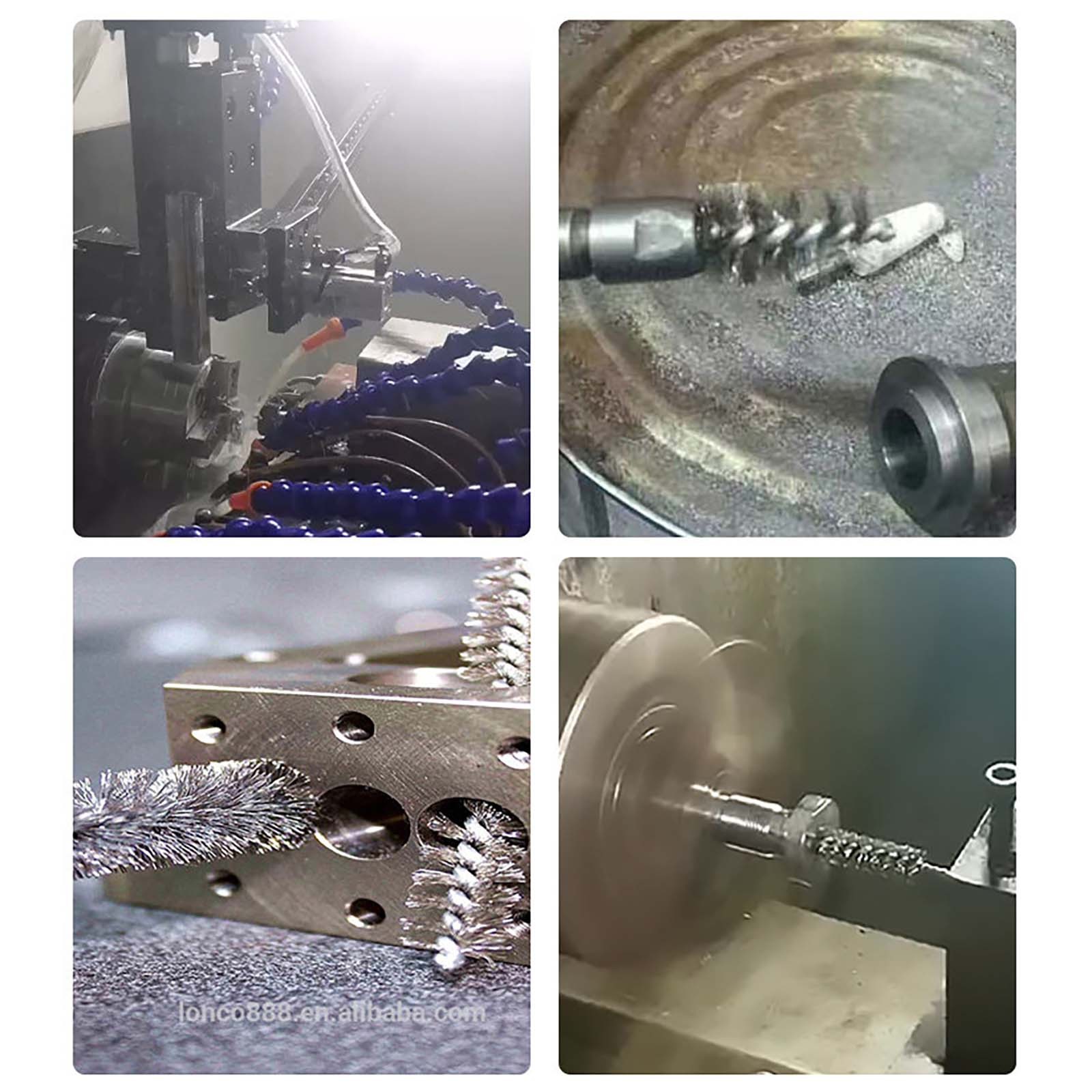 304 Stainless Steel Electric Drill Wire Pipe Cleaning Brush, Round Tube Design