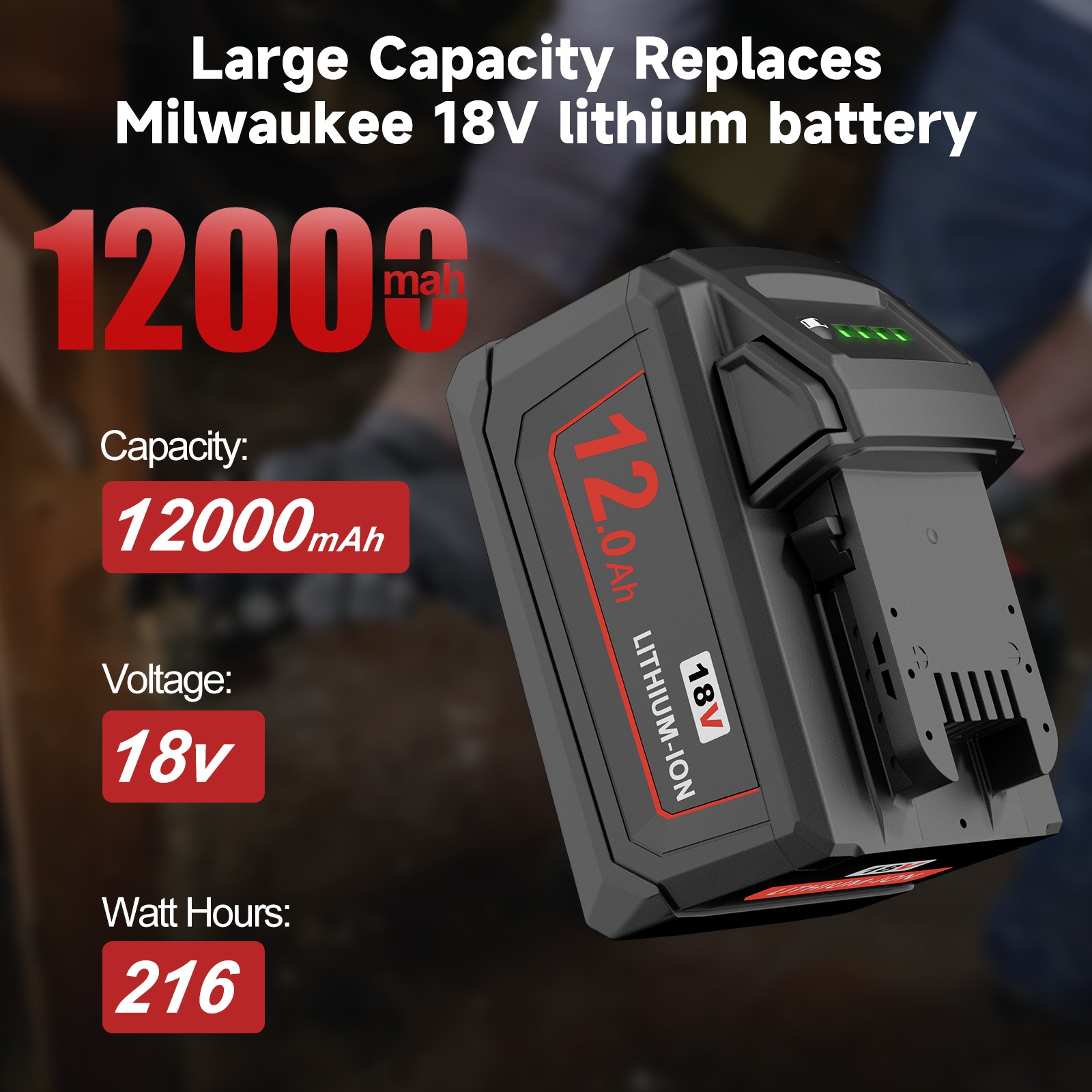 18V 8.0Ah 8000MAH Battery For Milwaukee for M18 Extended Lithium 48-11-1880