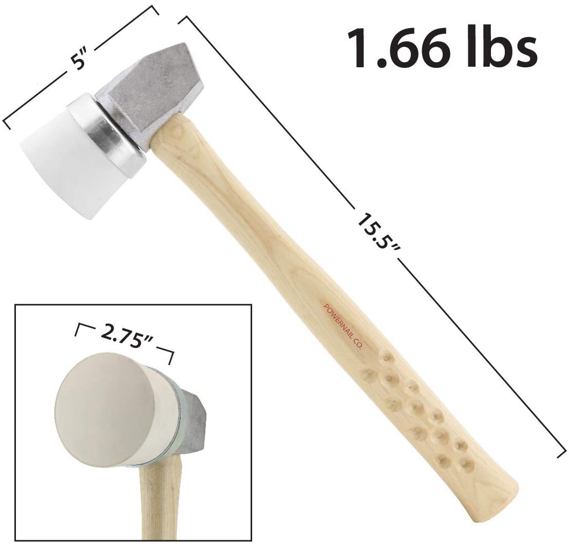 Powernail 2ALW Ultra-Light Aluminum White Rubber Flooring Mallet (1.66 LBS)