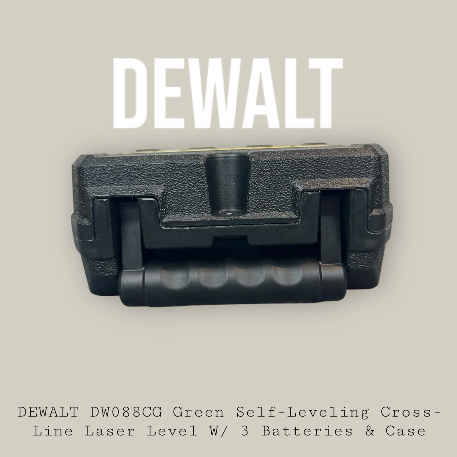 DEWALT DW088CG Green Self-Leveling Cross-Line Laser Level W/ 3 Batteries & Case