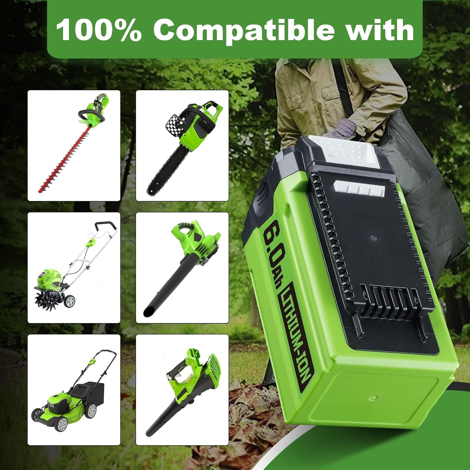 Battery For Greenworks 40V Lithium G-MAX Battery /Charger 29472 20292 206722