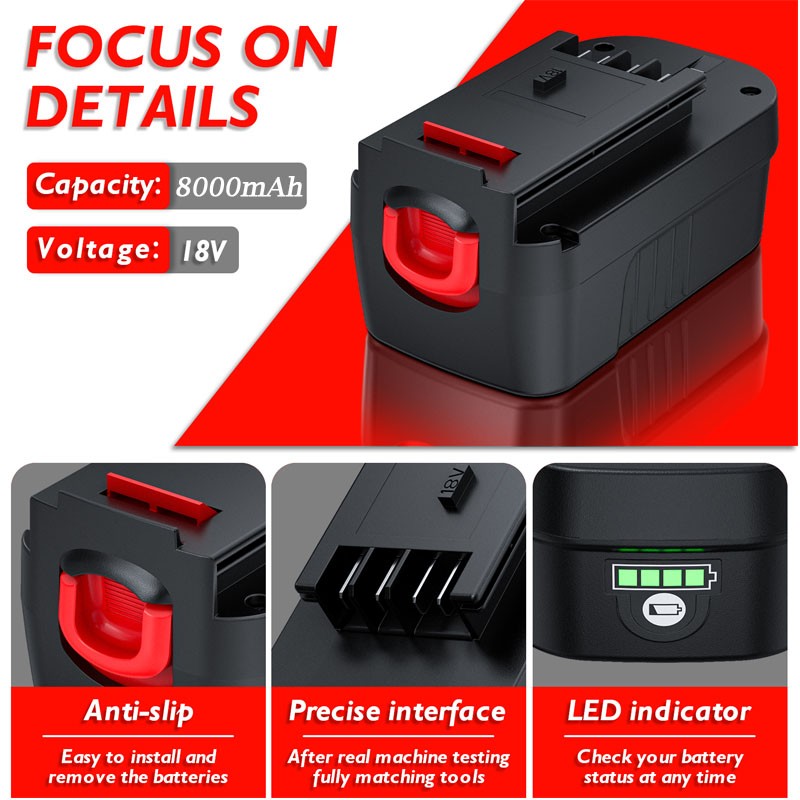 For Black & Decker HPB18 18V 18Volt 8000mAh Lithium-Ion Battery PACK HPB18-OPE
