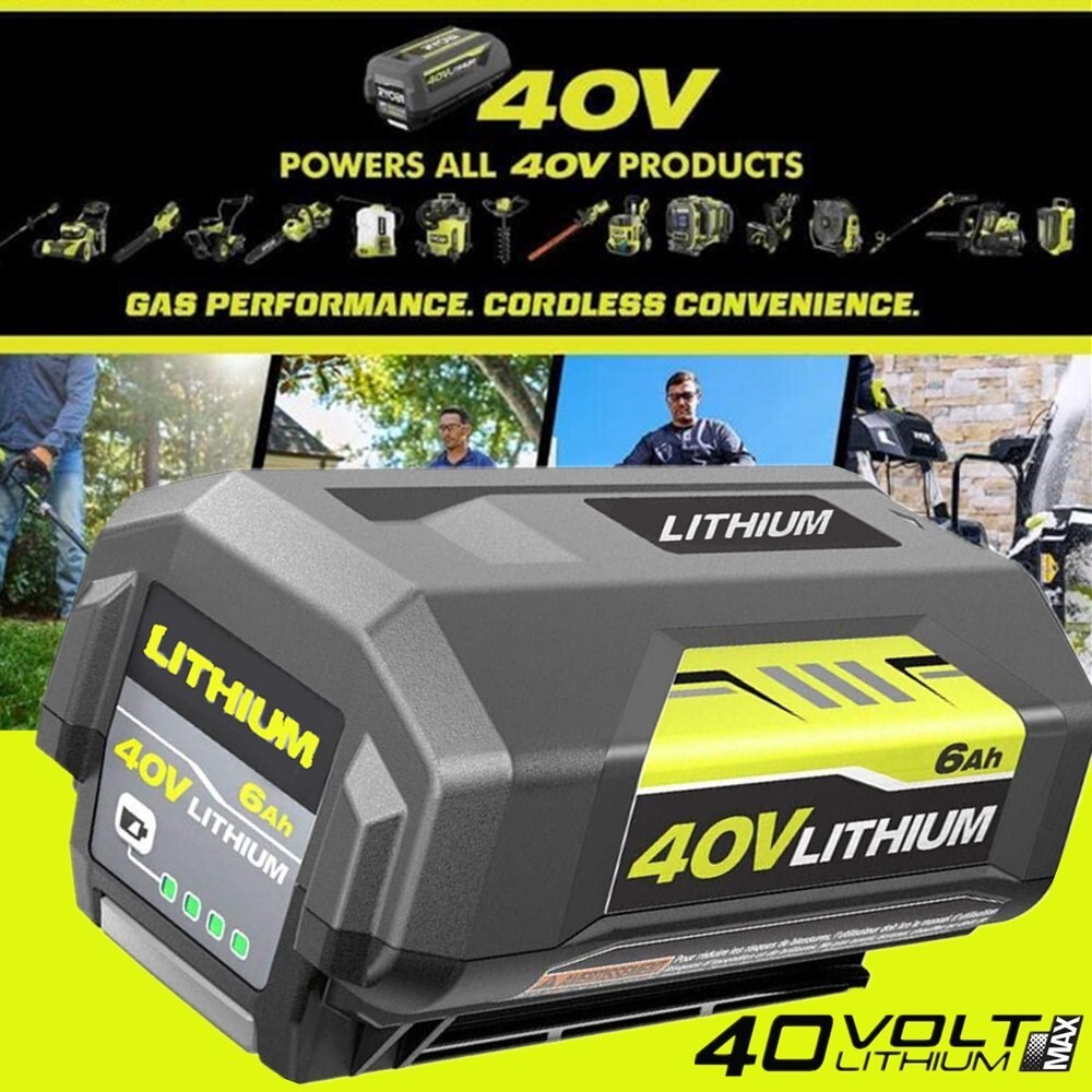 For Ryobi 40V 6 Ah Lithium Ion Battery 40-Volt OP40605VNM OP40602 /Rapid Charger