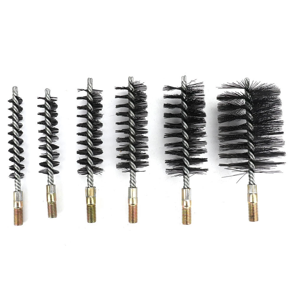 1Pcs 18~75mm Cylinder Stainless Steel Wire Round Tube Cleaning Brush Rotary Tool