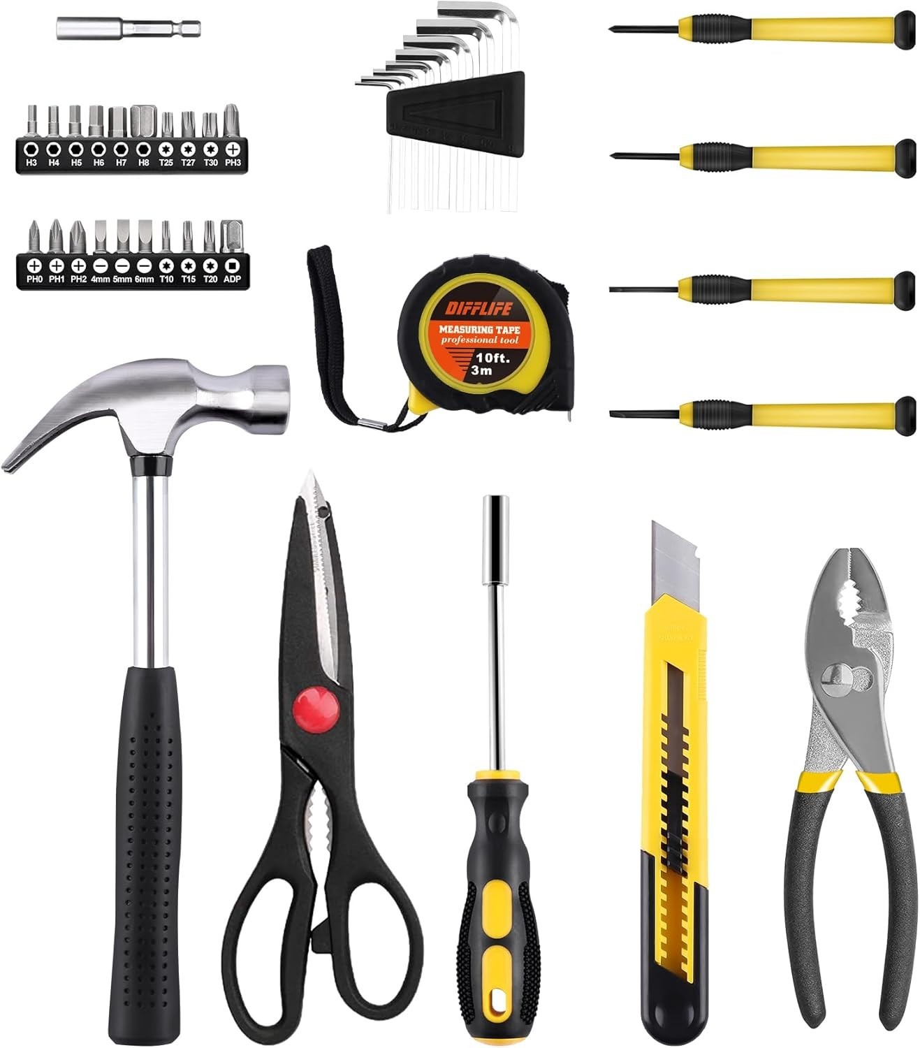 40-Piece Tool Set – General Household Hand Tool Kit with Plastic Toolbox Stor…