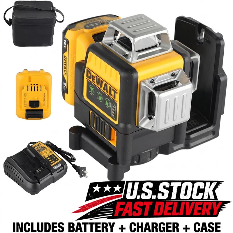 DEWALT DW089LG 12 Line 3×360° Green Laser Level Self Leveling 12V Kit