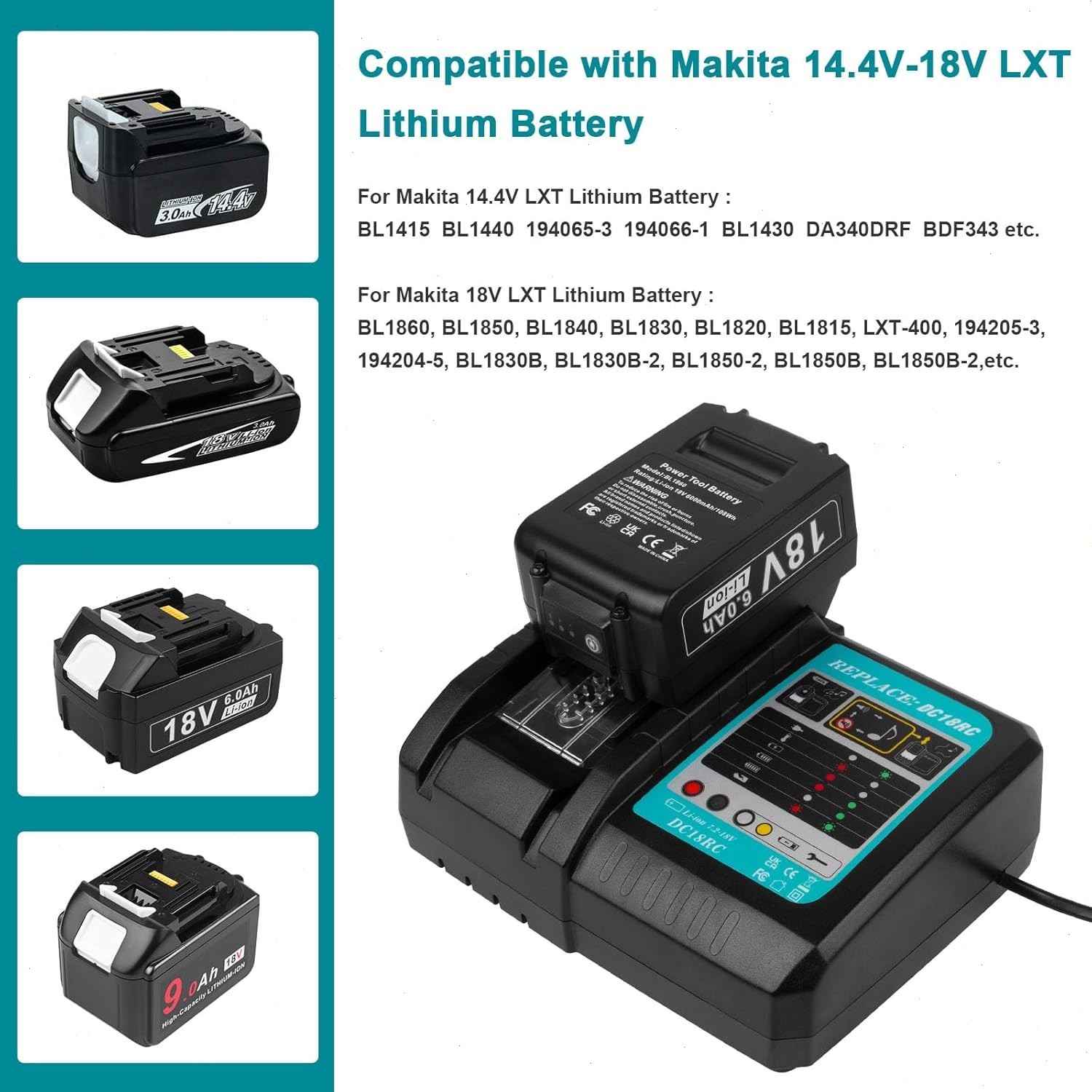 2PACK For Makita 18Volt 8.0Ah LXT Li-Ion Battery BL1860B BL1830 BL1850 /Charger