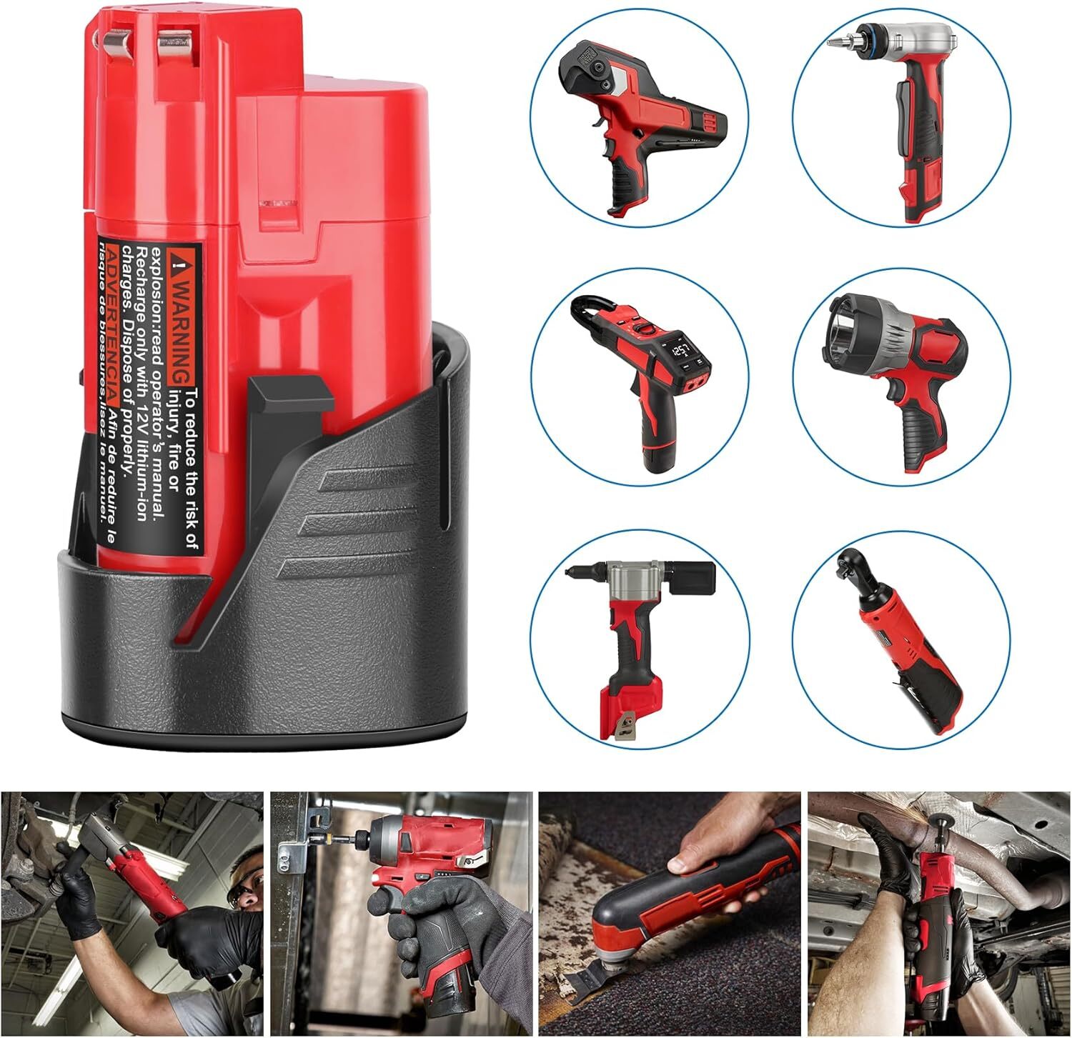 4 Pack for Milwaukee M12 12Volt Li-ion 3.0Ah 48-11-2420 48-11-2401 Battery NEW