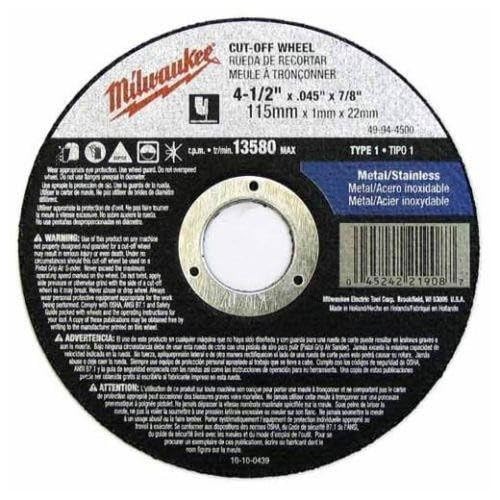 Milwaukee 49-94-4500 Cut-Off Wheel 4.5″ x .045″ x 7/8″
