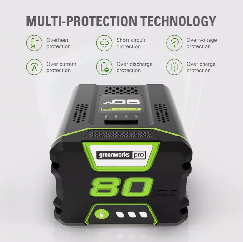 FOR Greenworks 80V Lithium Ion 5.0Ah Rechargeable Li-ion Battery BAB727 GBA80200