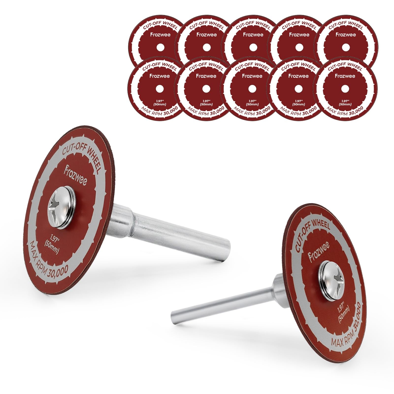 10 Pack 1.97″ Cut Off Wheels with 2 Shank(1/4″ Mandrel+1/8″ Mandrel),Fiberglass