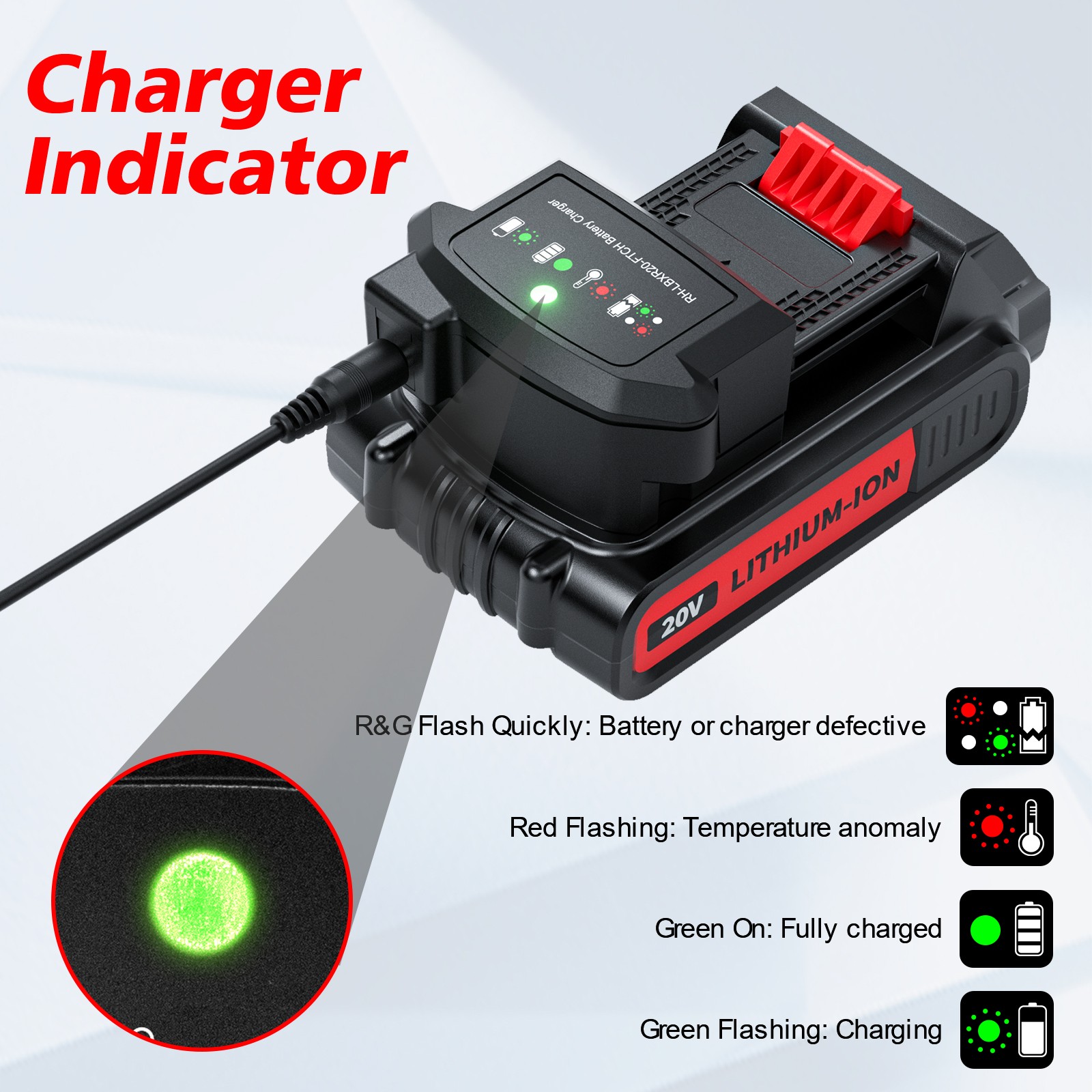 8000mAh 20V LB2X4020 Battery FOR Black and Decker 20V MAX Lithium LBXR20 LBX20