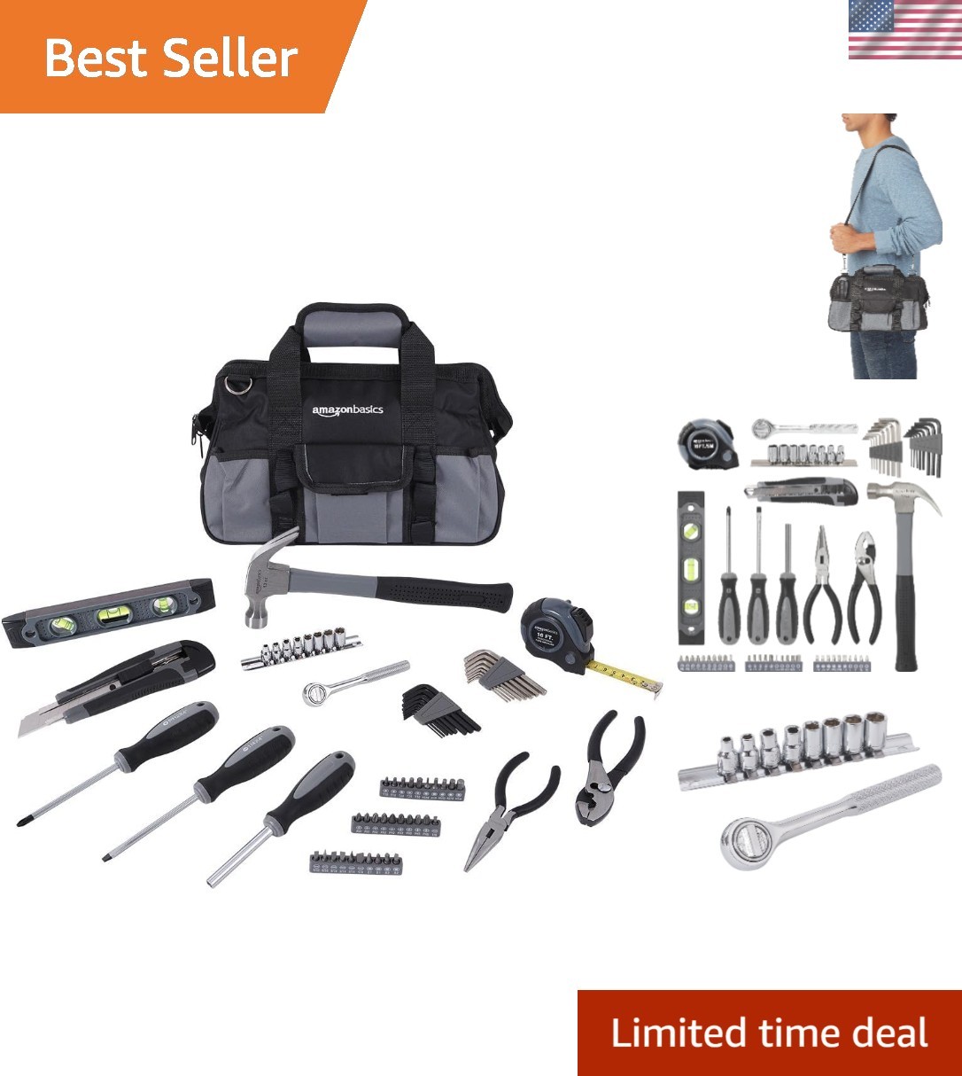 Ultimate 65-Piece DIY Tool Kit – Ergonomic Tools for Home Repair & Organization