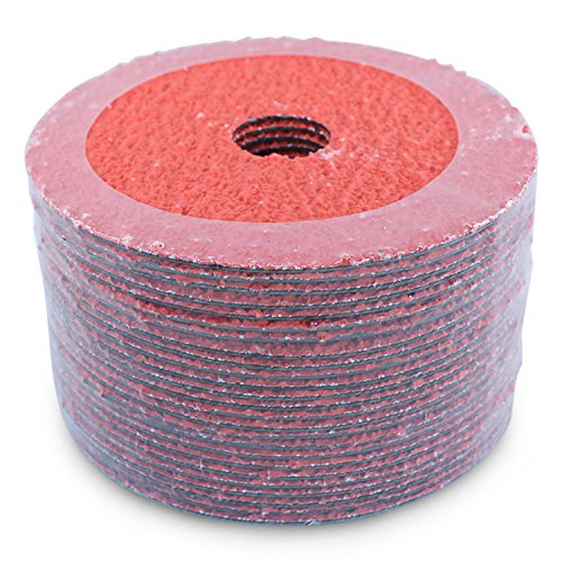 Ceramic Resin Fiber Sanding and Grinding Discs, 4.5” x 7/8”, 36 Grit – 25 Pack