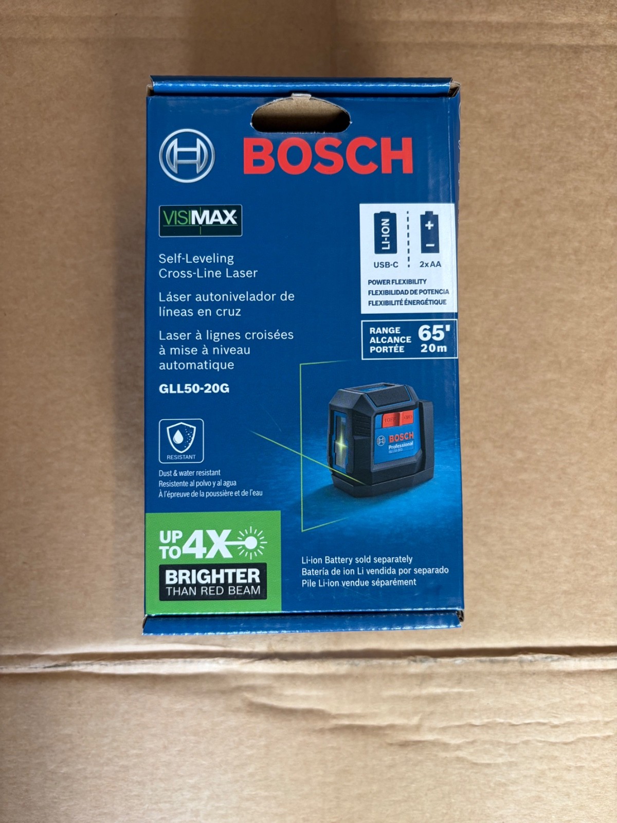 BOSCH GLL50-20G Professional Cross Green Line Laser Level – SAME DAY SHIP!