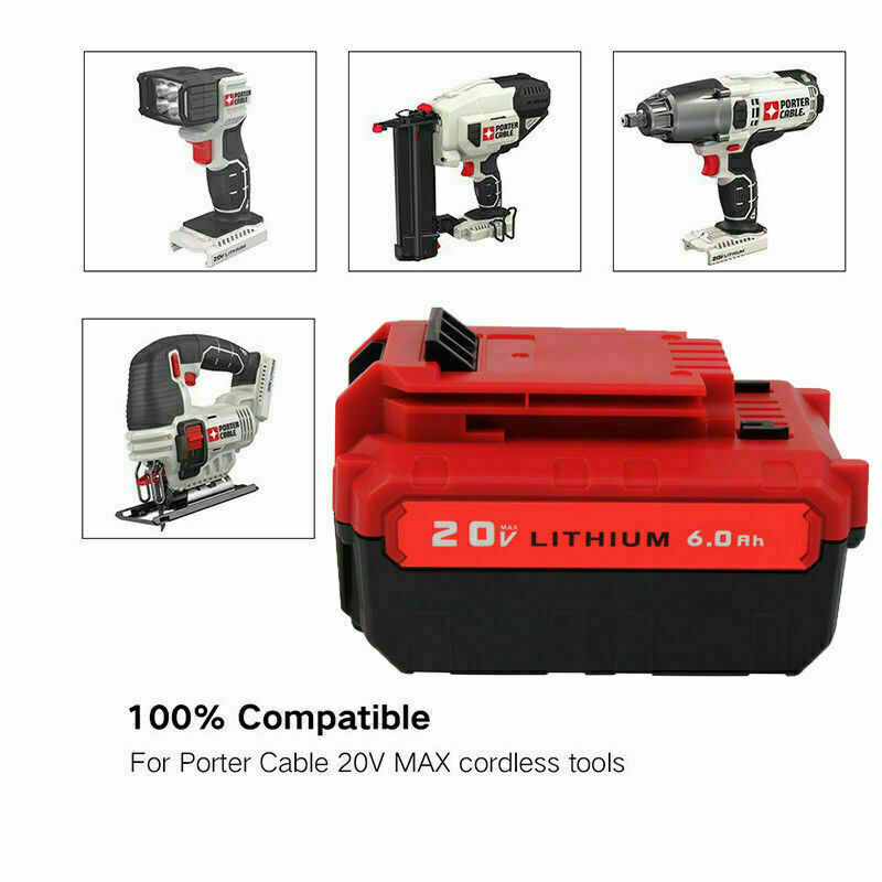 PACK 20 Volt 8.0Ah Lithium-ion Battery for Porter Cable 20V MAX PCC685L PCC680L