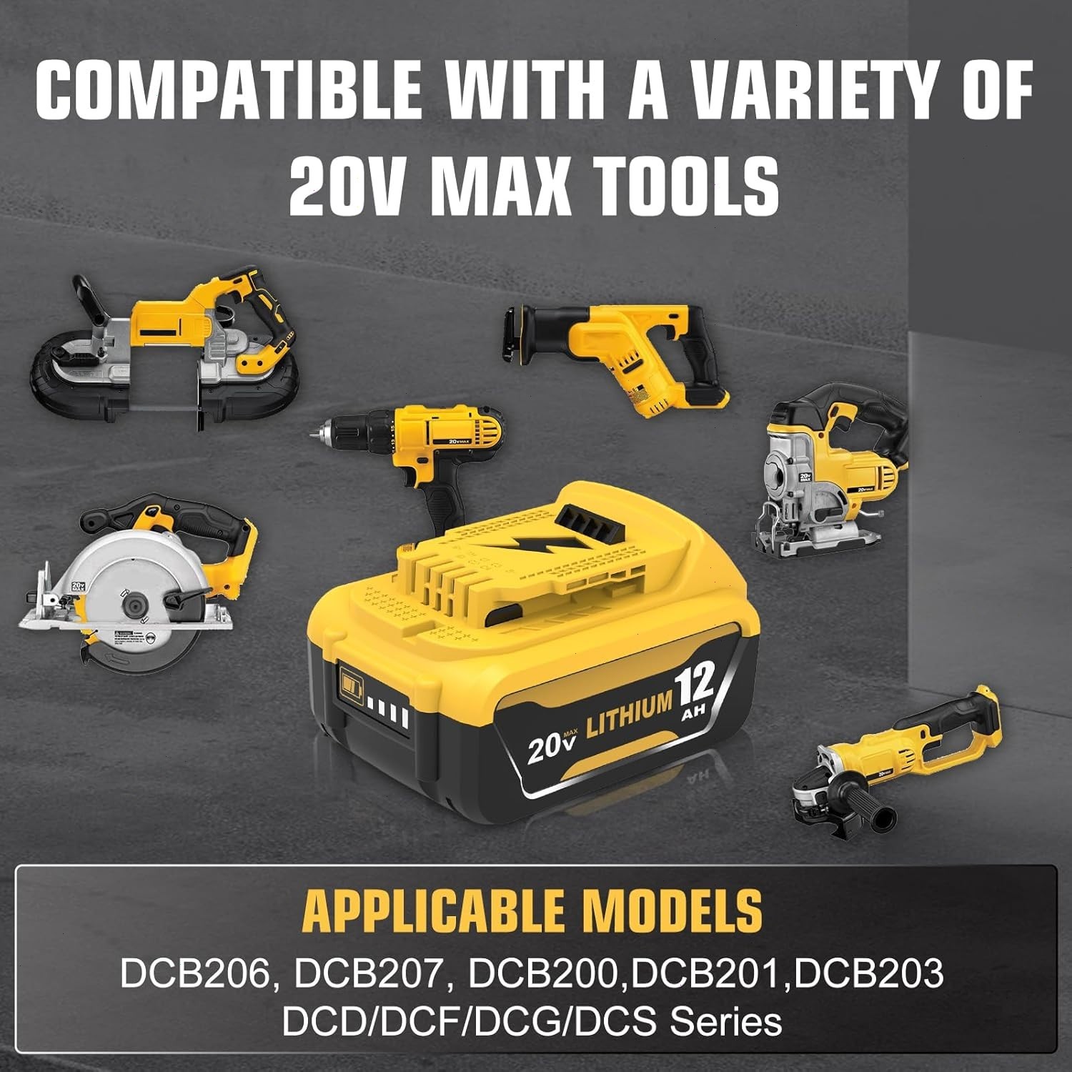 2Pack For DeWalt 20V 20 Volt Max XR 12.0AH Lithium Battery DCB206-2 / Charger