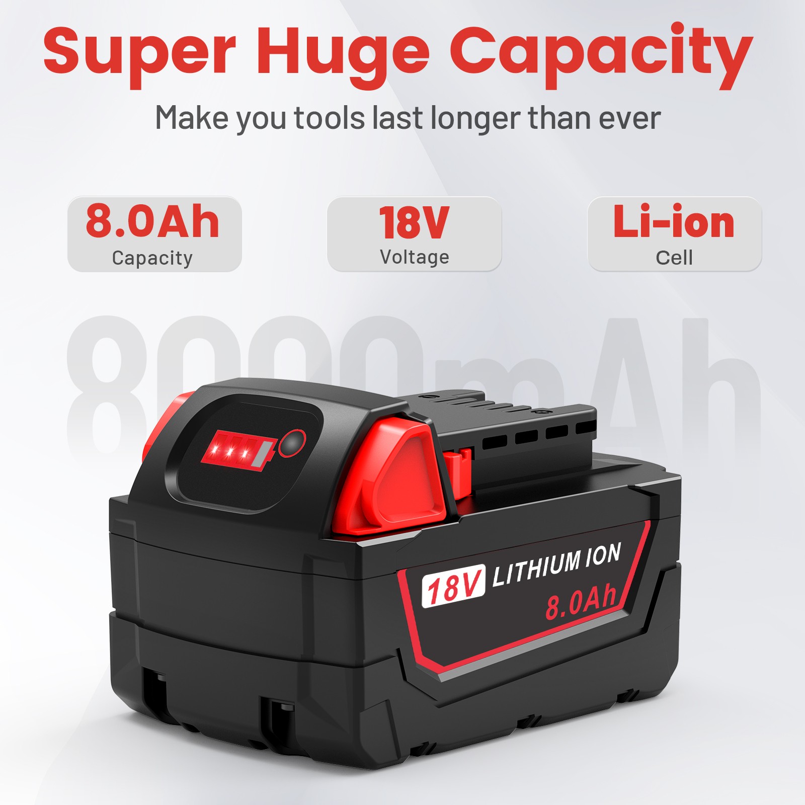 2PACK For Milwaukee for M18 6.0AH Battery Lithium Extended Capacity 48-11-1860