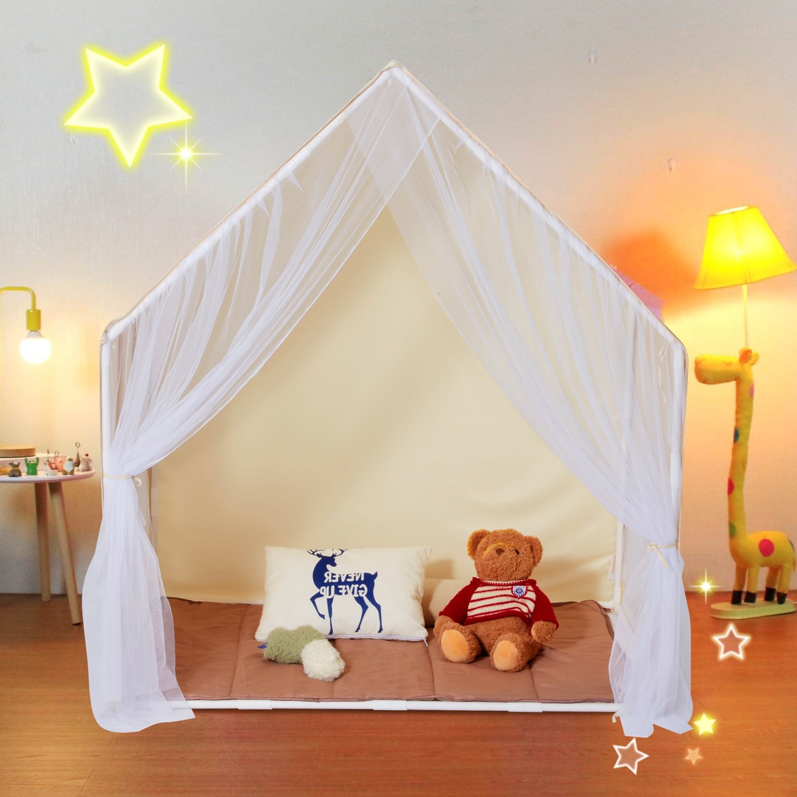 New Kids Play Tent, Kids Tent New Kids 1-5 Years Old, Toddler Tent with Mat and