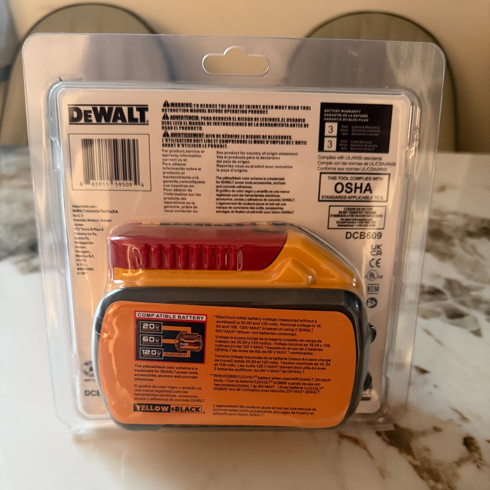 OEM DEWALT DCB609 20V/60V MAX FLEXVOLT 9.0Ah Lithium-Ion Battery Tool | NEW 2026