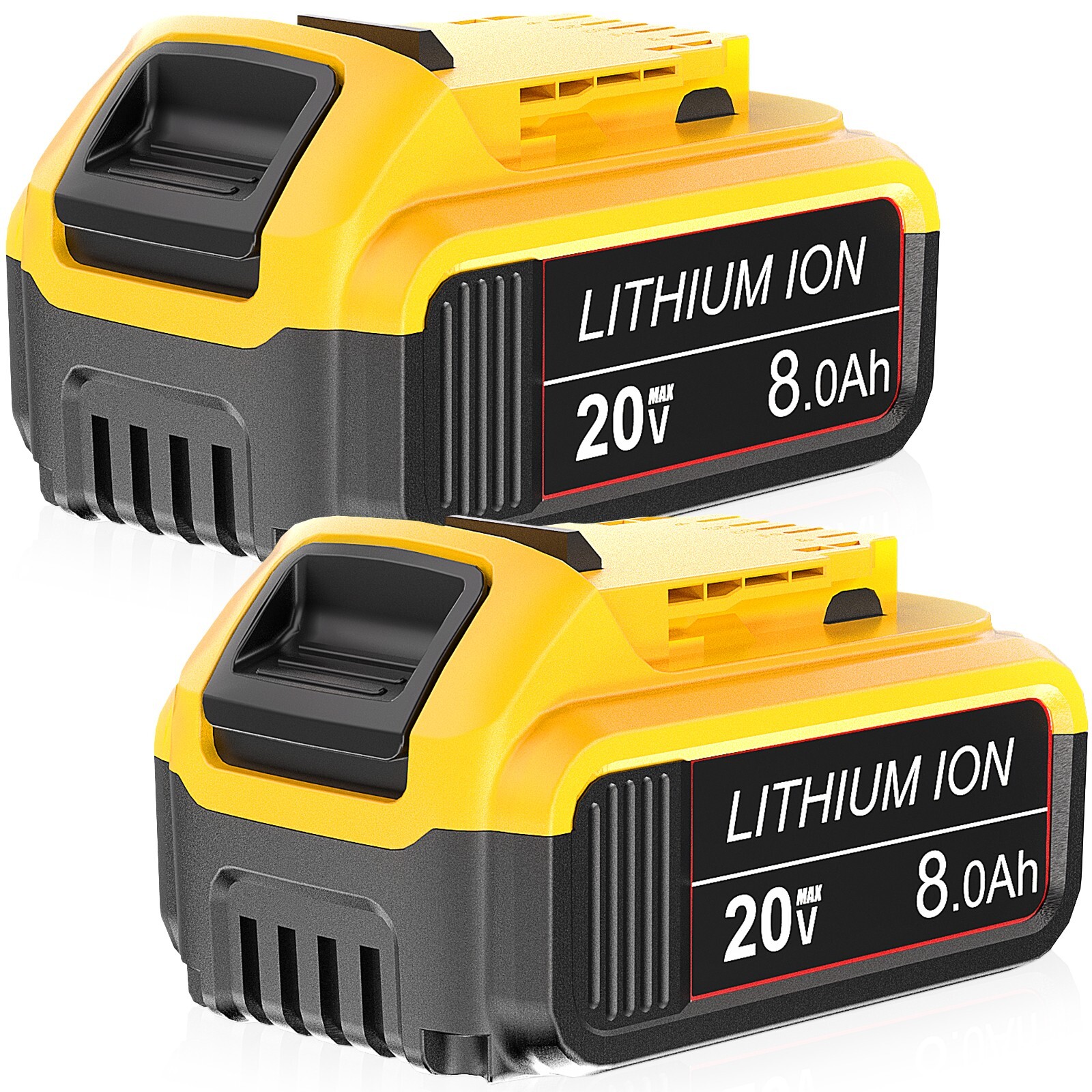 2x 8.0Ah Li-ion Battery For DeWalt 20V Max DCB200 DCB206-2 DCB205-2 20Volt Tool