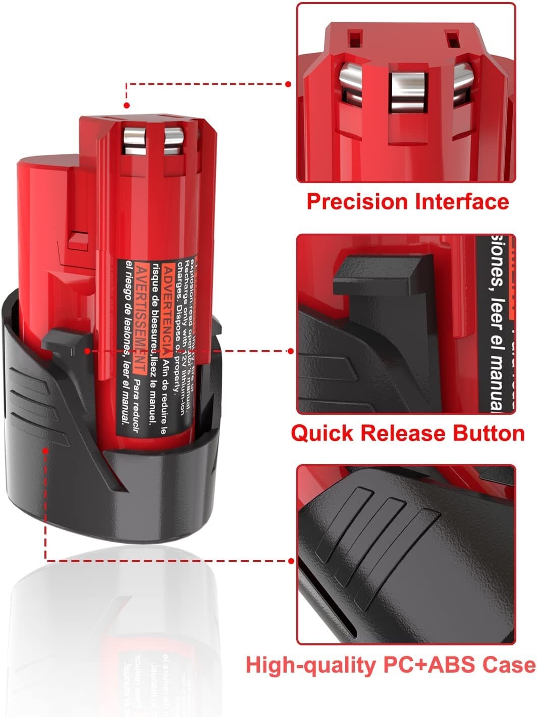 4 Pack for Milwaukee M12 12Volt Li-ion 3.0Ah 48-11-2420 48-11-2401 Battery NEW