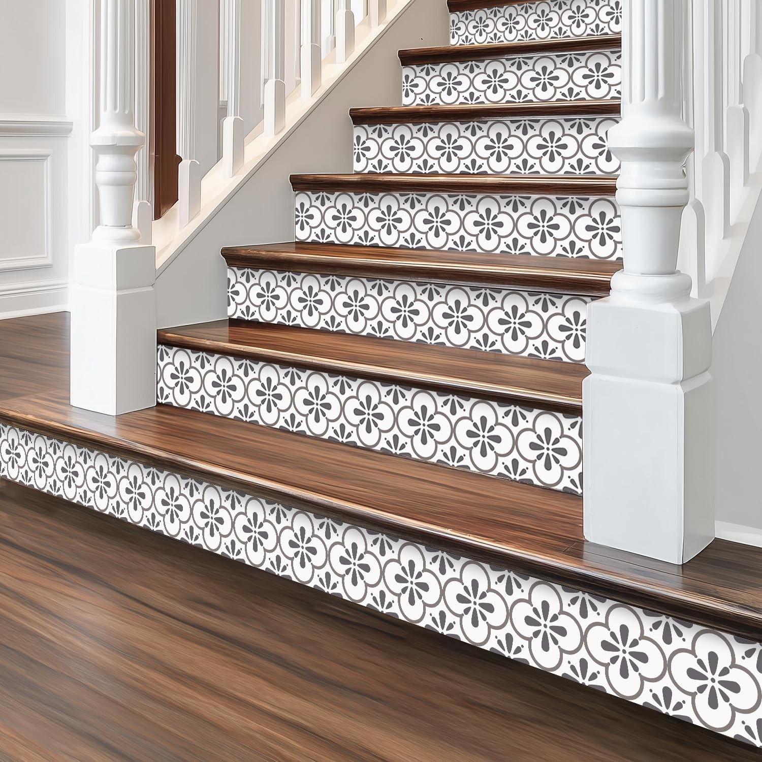 Long Strip Textured Vinyl Clover Stair Riser Decals Peel and Stick, 7.87″X590…
