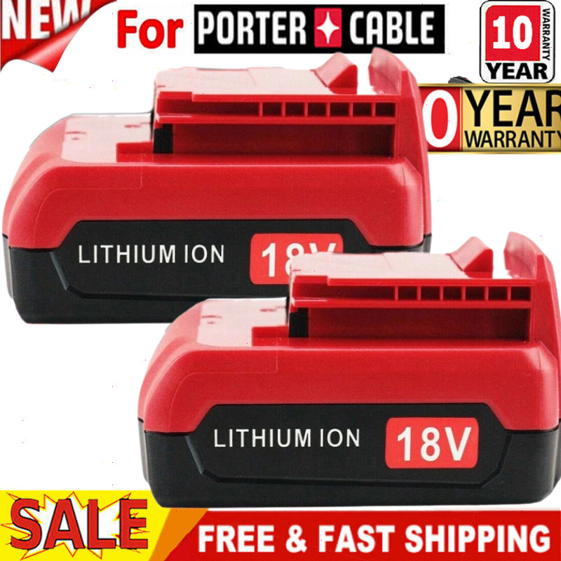 2Pack 18 Volt 8.0Ah Battery for Porter Cable 18V PC18BLX PC18BL OR Charger