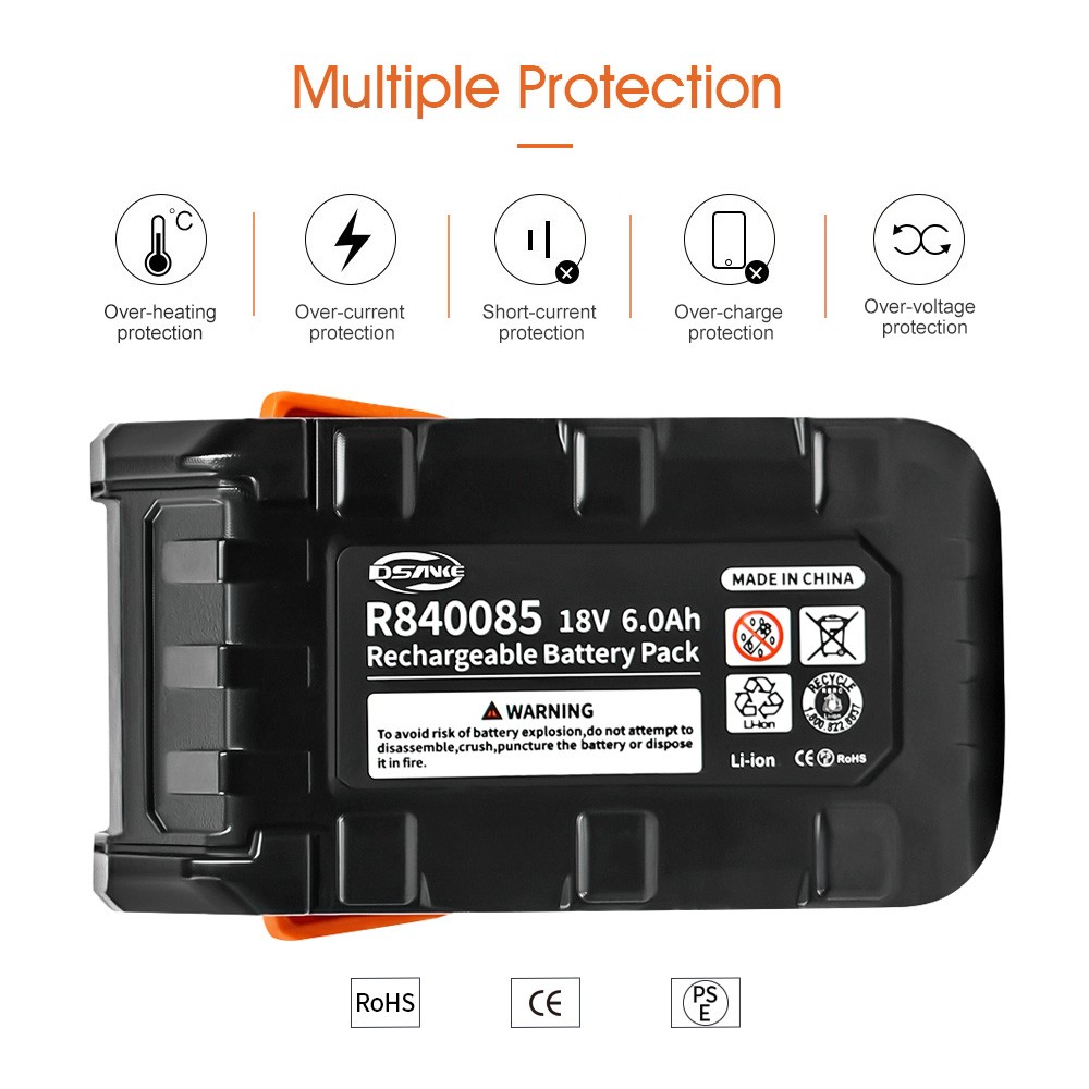 1~4X 6Ah For Ridgid 18V Battery R840083 R840084 R840085 R840086 R840087 R840095